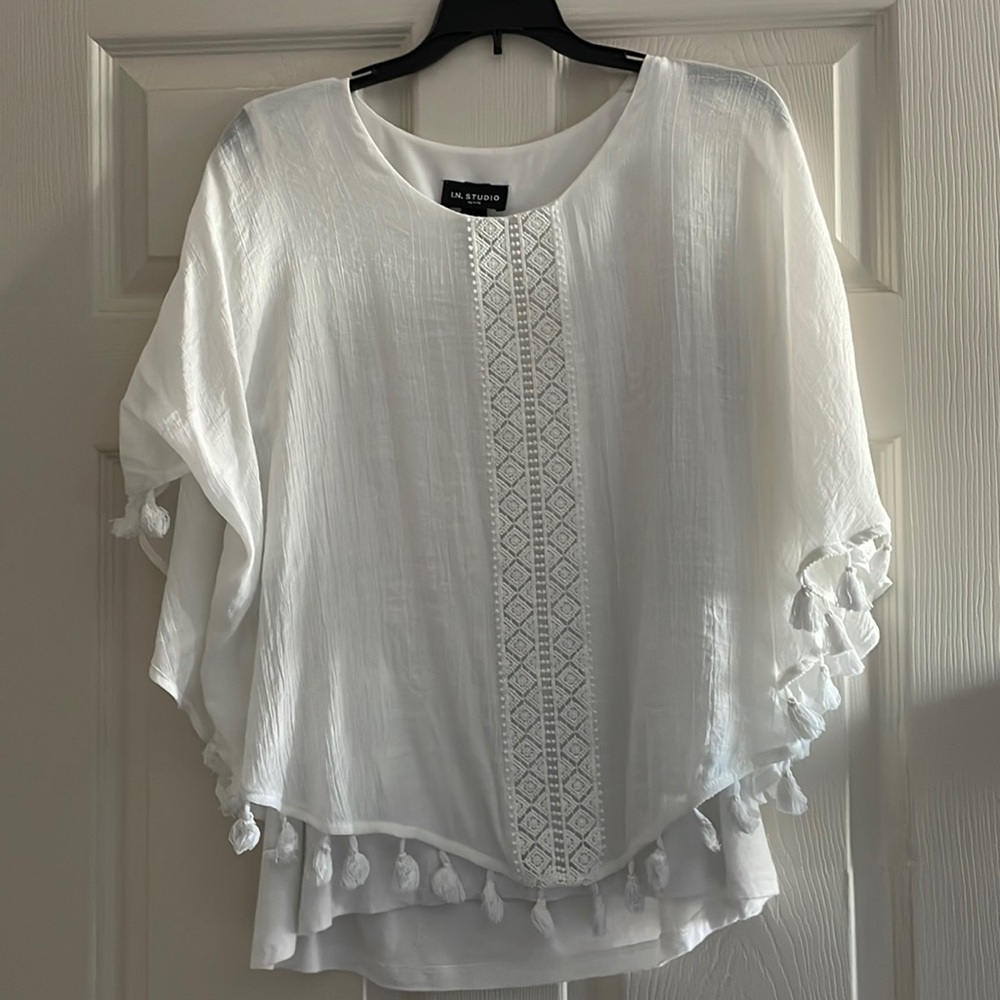 White poncho top
